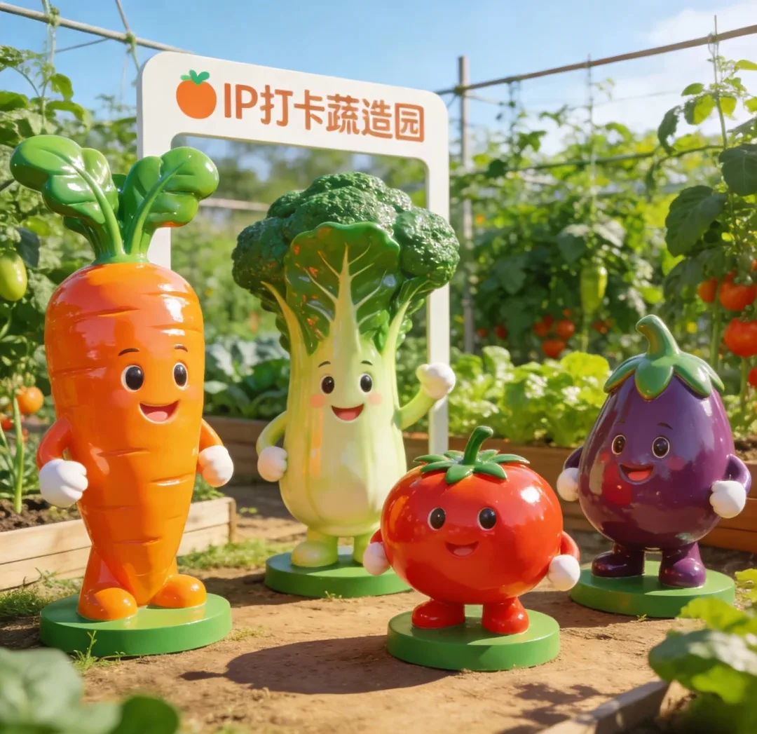 Full Cartoon Vegetable IP Fiberglass Statue Series For Farm Park — view 5