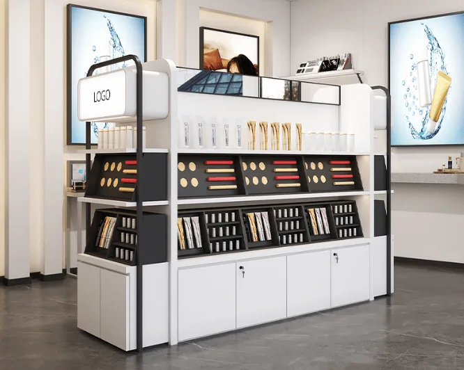 Full range of independent cosmetics display island design cosmetics retail display stand — view 3