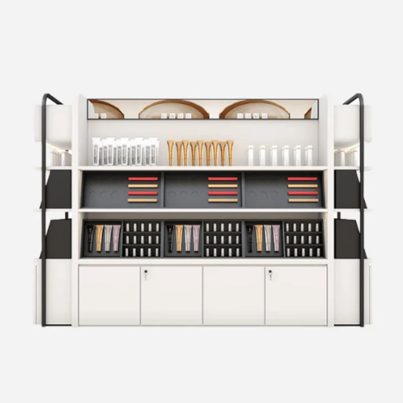 Full range of independent cosmetics display island design cosmetics retail display stand