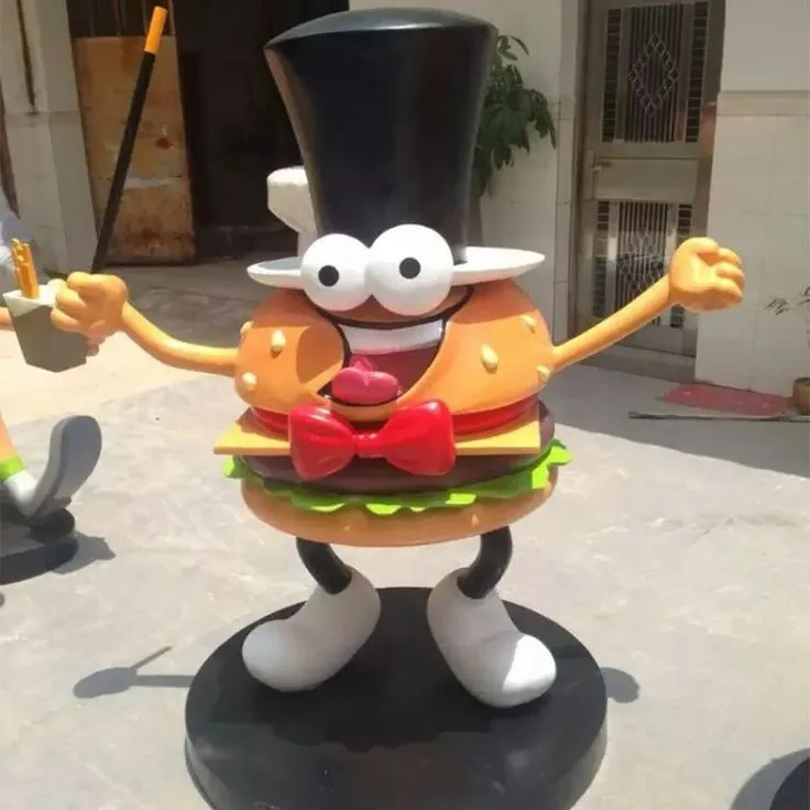 Fun Fiberglass Burger Mascot for Food Shops and Events — view 5