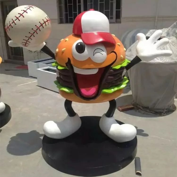 Fun Fiberglass Burger Mascot for Food Shops and Events — view 4