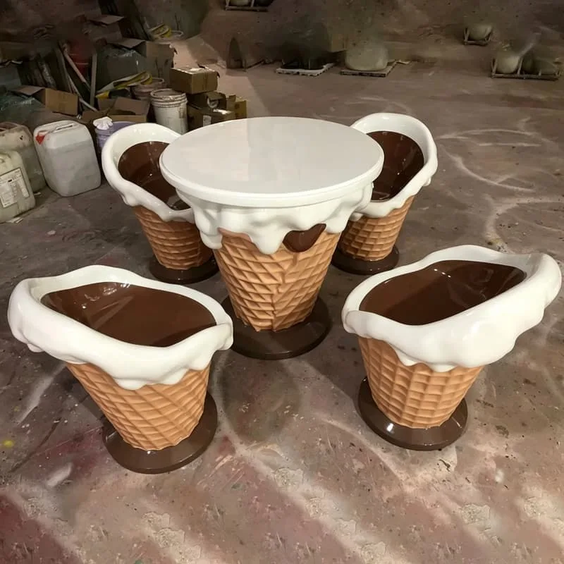 Fun‑shaped Ice Cream Cone Furniture Set For Ice Cream Parlor Display — view 4