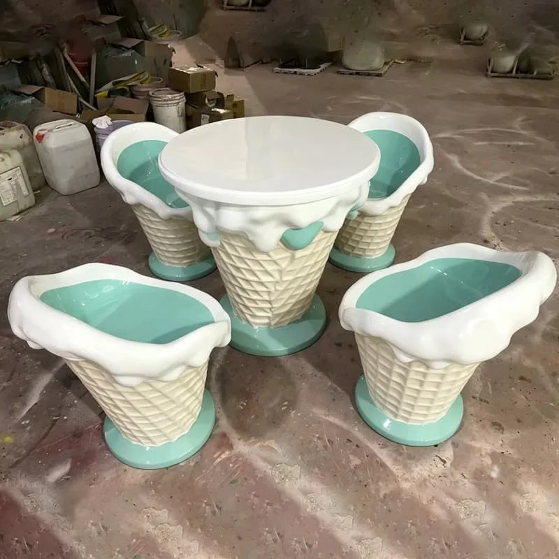 Fun‑shaped Ice Cream Cone Furniture Set For Ice Cream Parlor Display — view 3