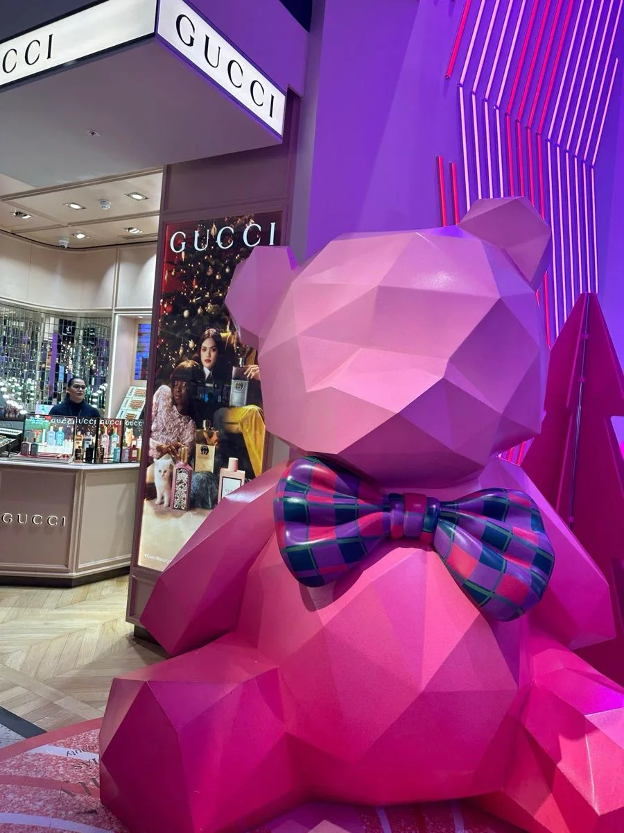 Geometric Faceted Bear Fiberglass Sculpture for Retail & Events — view 3