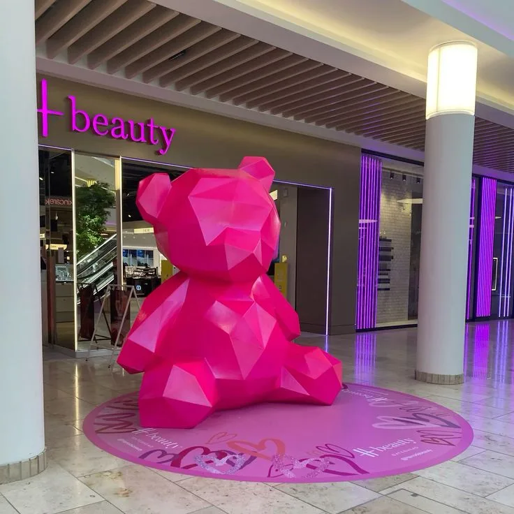 Geometric Faceted Bear Fiberglass Sculpture for Retail & Events — view 2