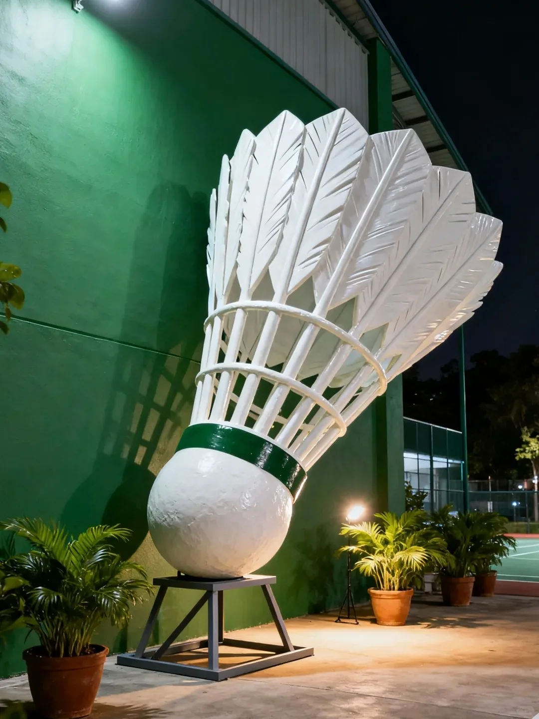 Giant Badminton Shuttlecock FRP Sculpture for Stadium & Sports Court Landscape — view 3