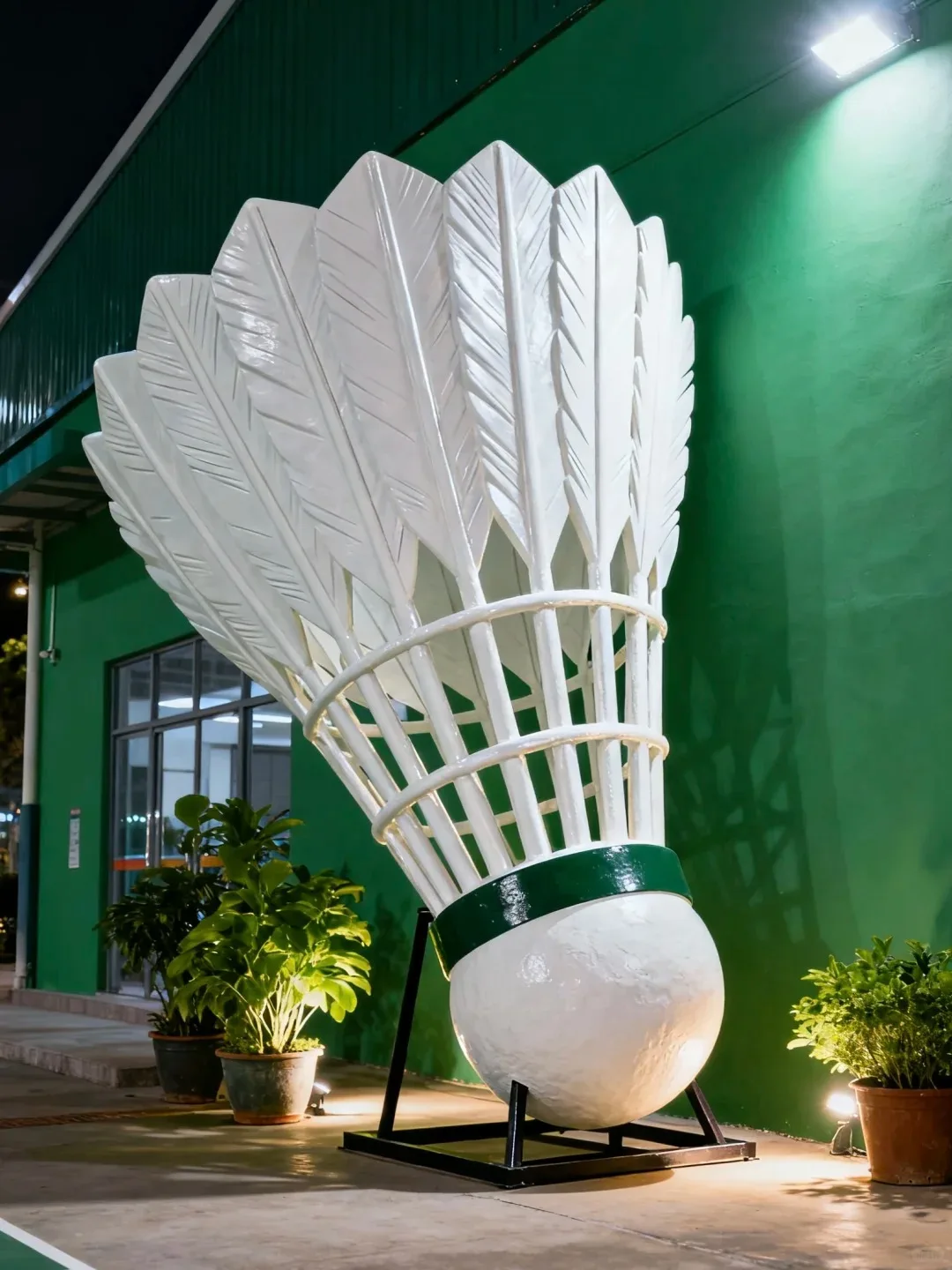 Giant Badminton Shuttlecock FRP Sculpture for Stadium & Sports Court Landscape