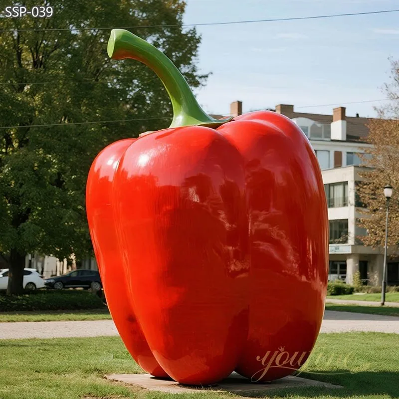 Giant Bell Pepper Fiberglass Statue for Farm & Park Landscape Decor — view 2