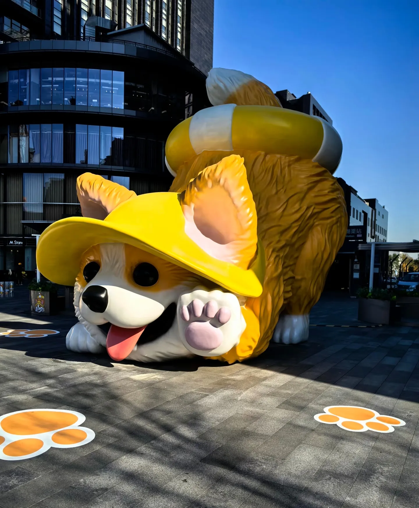 Giant Corgi Fiberglass Sculpture for Urban Commercial Spaces — view 3