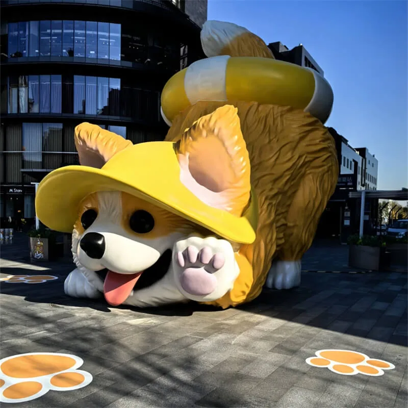 Giant Corgi FRP Sculpture | Viral IP Landmark for Malls and Plazas — view 3