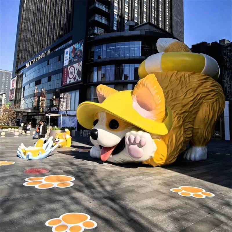Giant Corgi FRP Sculpture | Viral IP Landmark for Malls and Plazas — view 2