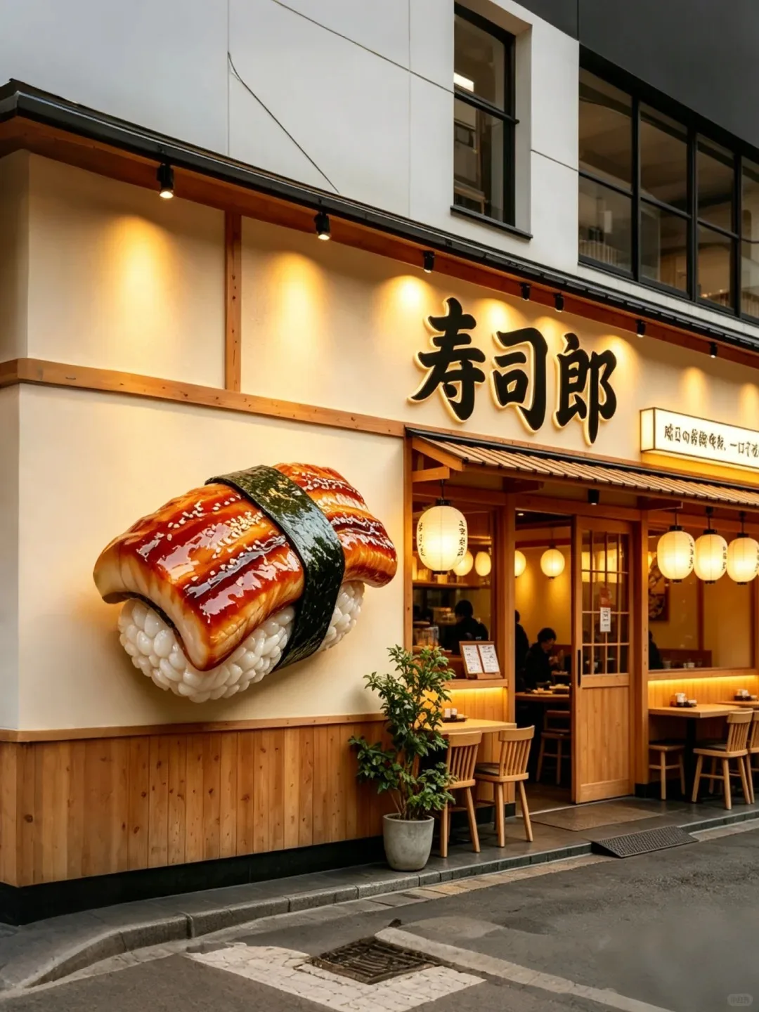 Giant Eel Sushi FRP Wall Sculpture for Japanese Restaurant Facade Sign Decoration