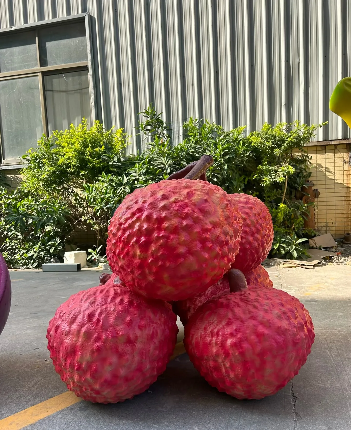 Giant Fiberglass Lychee Sculpture | Outdoor Fruit Landscape Ornament