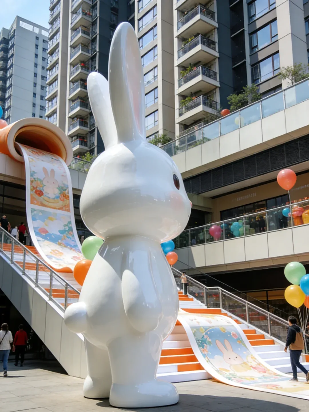 Giant Fiberglass Rabbit Sculptures: Cute Mall & Event Decor That Stands Out — view 3