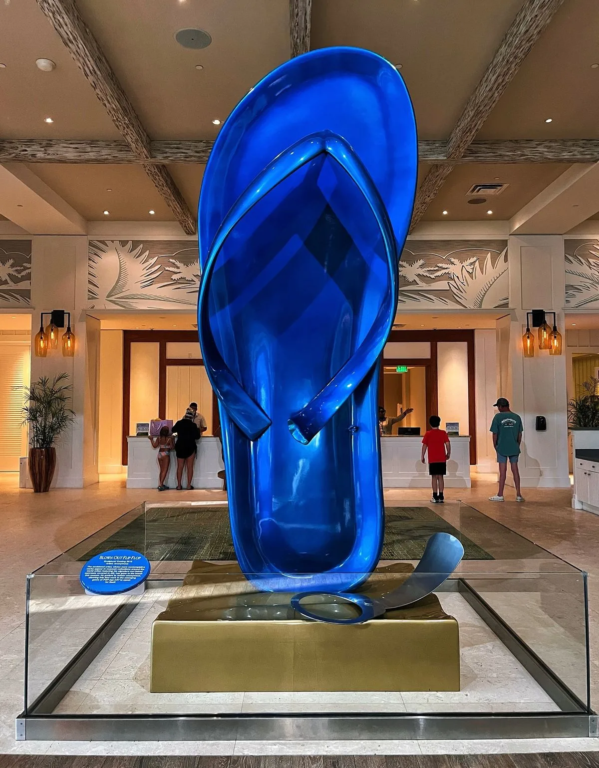 Giant FRP Flip Flop Sculpture for Beach Resort Lobby & Tropical Mall Decor