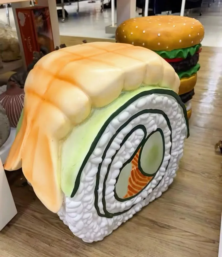 Giant FRP Sushi Sculpture Set, Realistic & Cartoon Sushi Statue for Japanese Restaurant Decor