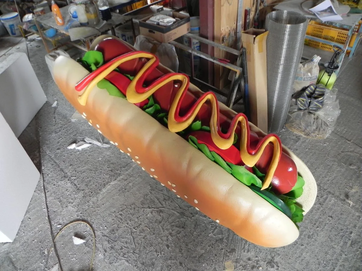 Giant Hot Dog Fiberglass Sculpture for Food Festivals & Retail Decor — view 2