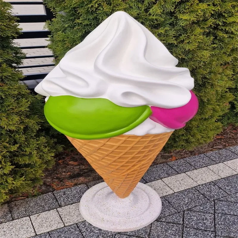 Giant ice cream cone ice cream shop decoration props with fiberglass material on sale