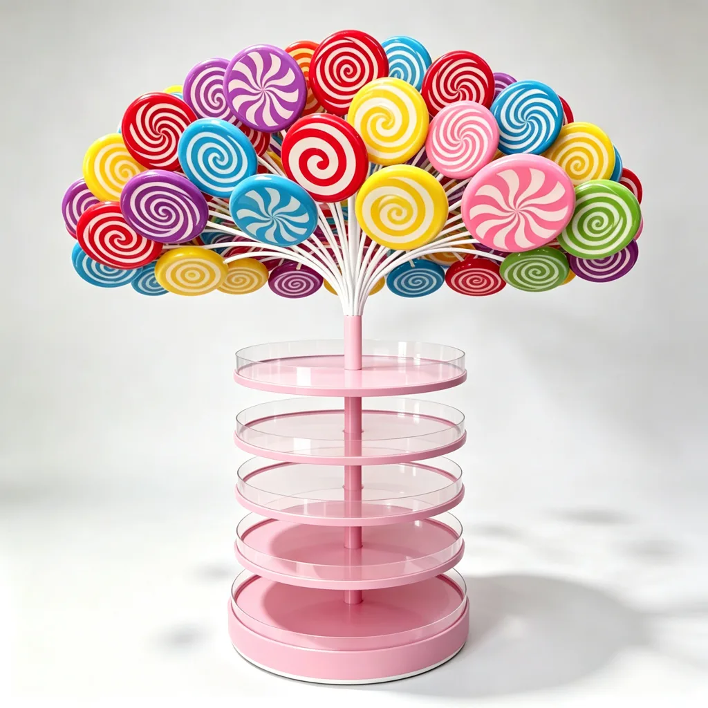 Giant Lollipop Candy Tree Display 2.5m Canopy with Rotating Tiered Stand — view 3