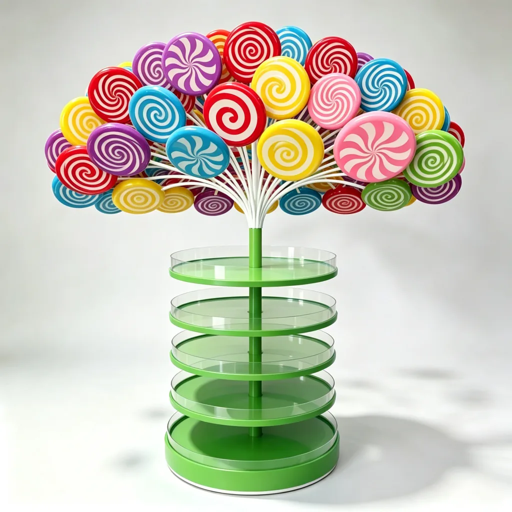Giant Lollipop Candy Tree Display 2.5m Canopy with Rotating Tiered Stand — view 4