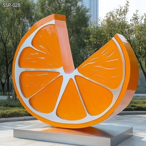 Giant Orange Fruit Fiberglass Sculpture for Park Orchard & Fruit Shop Landmark Decor — view 2