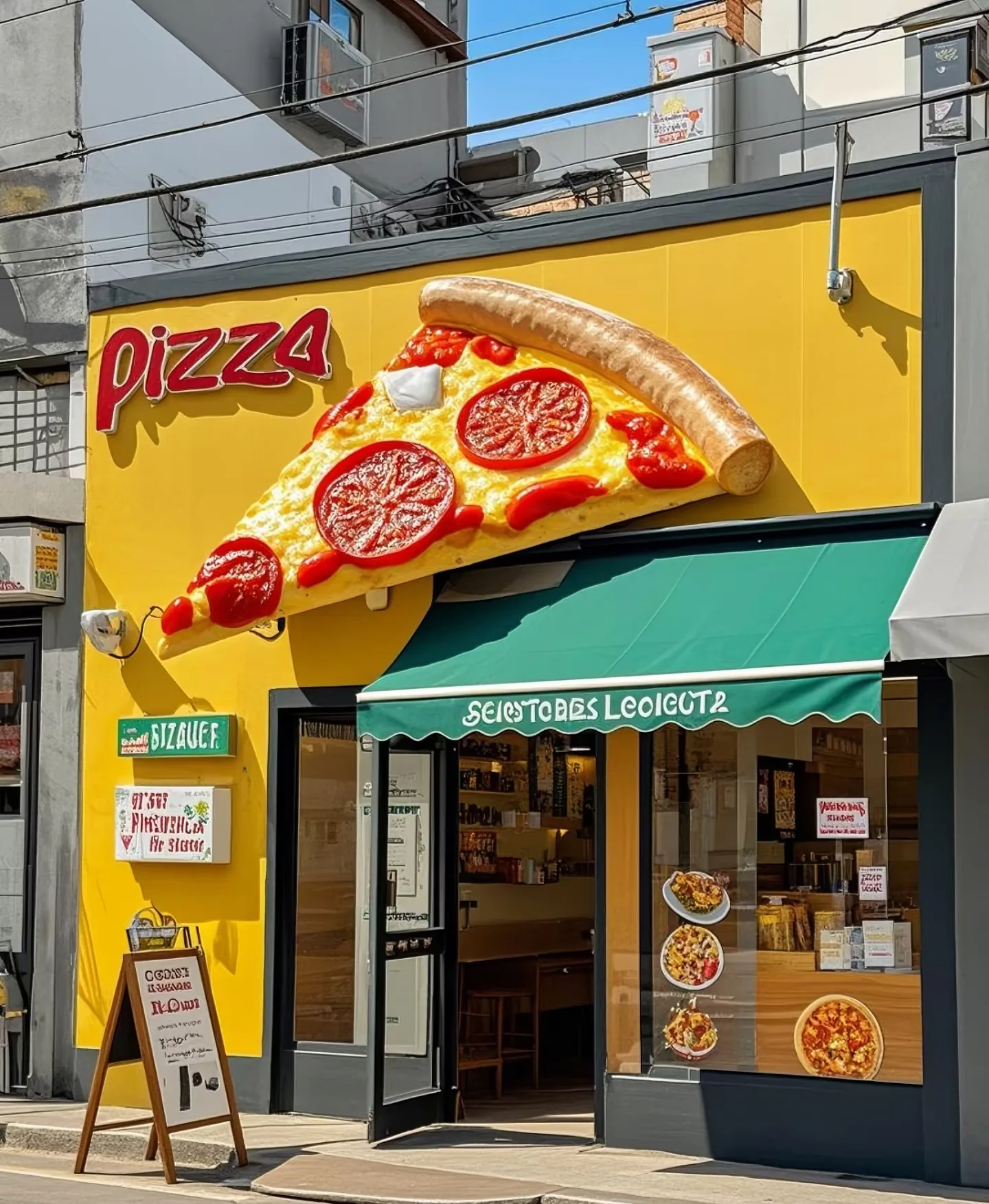 Giant Pizza Slice Storefront — Giant 3D Food Props for Storefront Signage