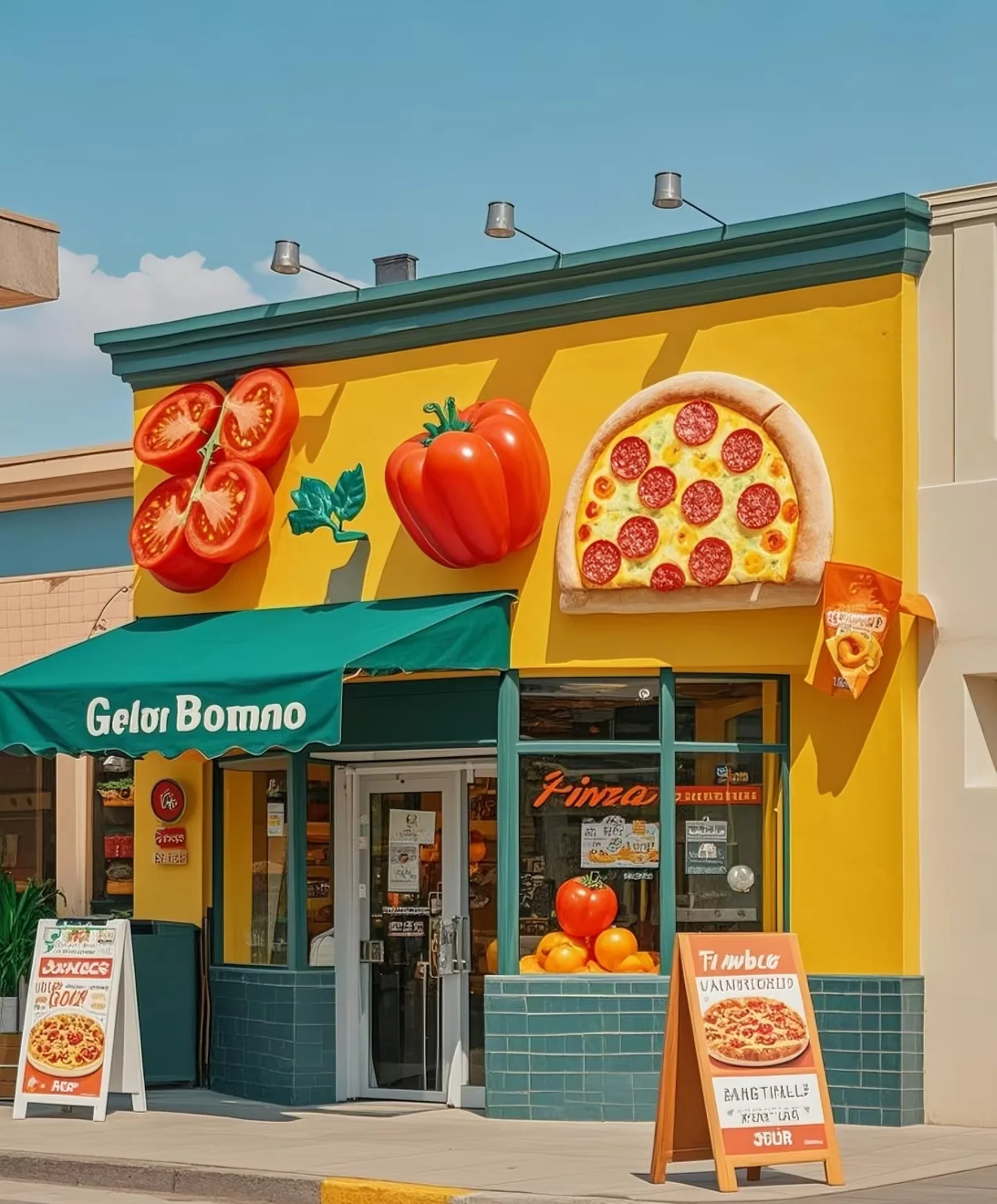 Giant Pizza Slice Storefront — Giant 3D Food Props for Storefront Signage — view 2