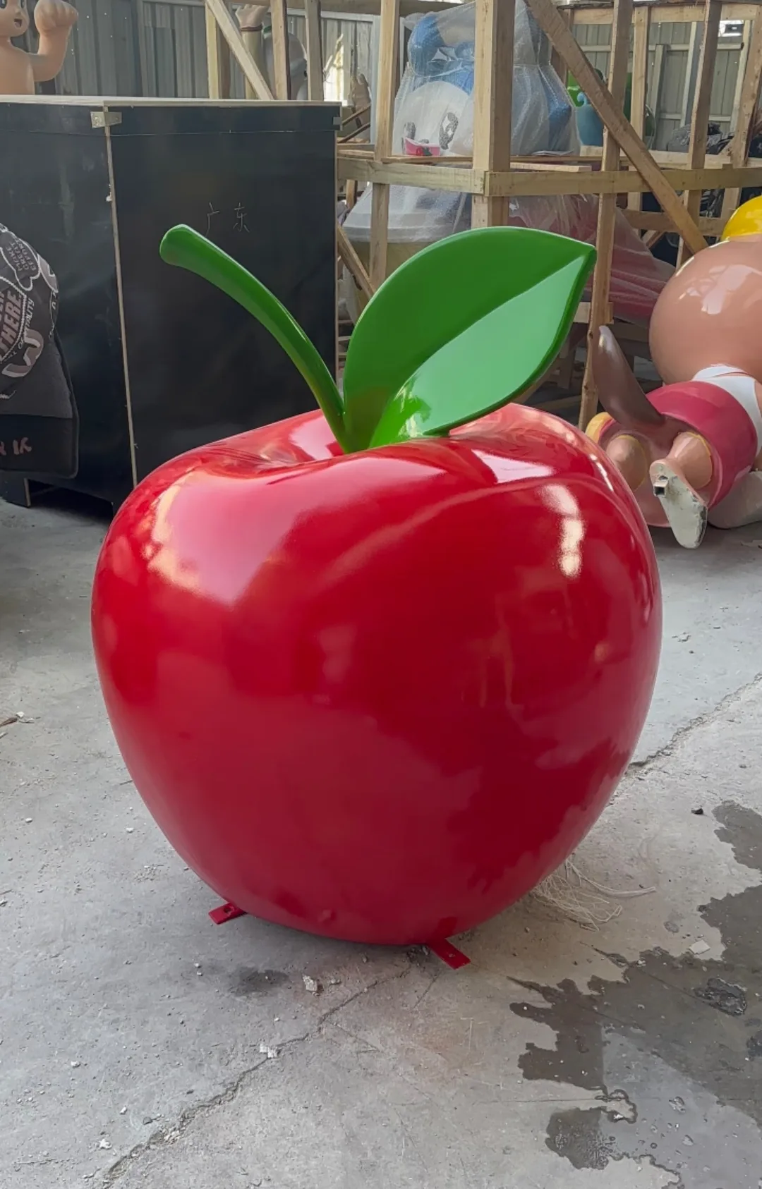 Giant Red Apple Fiberglass Sculpture for Decor & Events — view 4