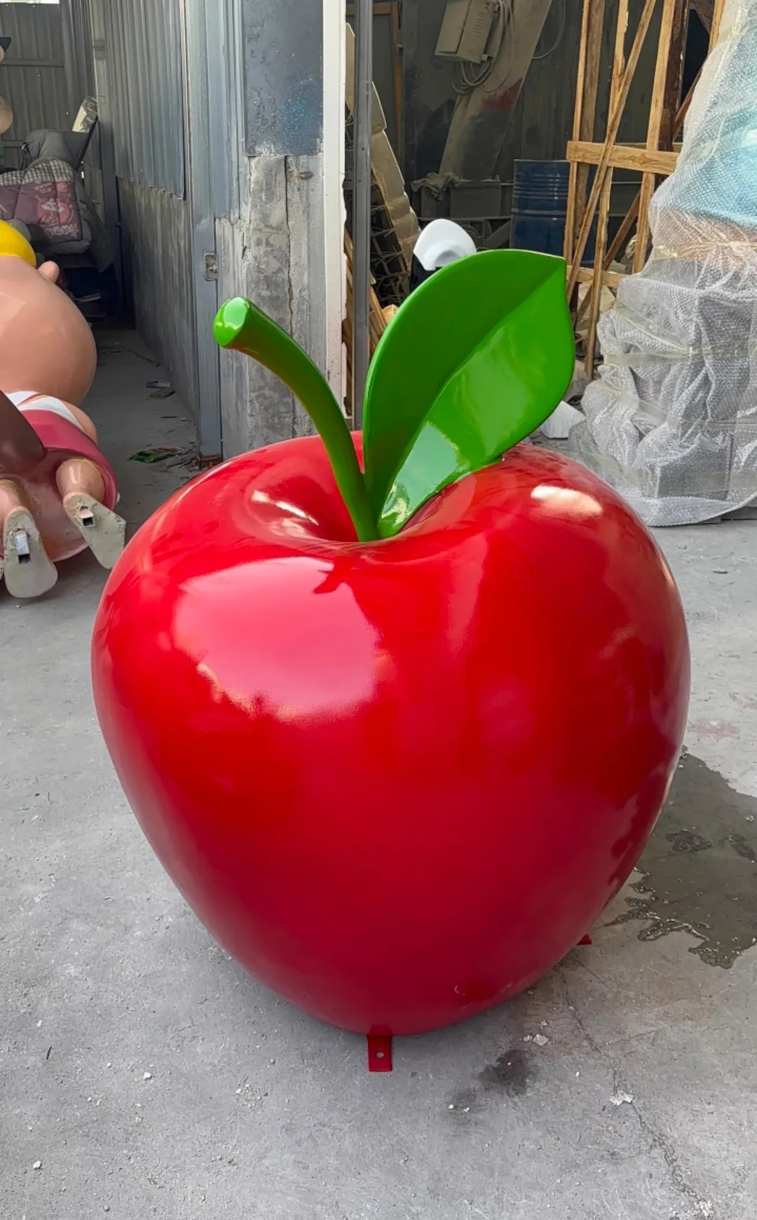 Giant Red Apple Fiberglass Sculpture for Decor & Events — view 3