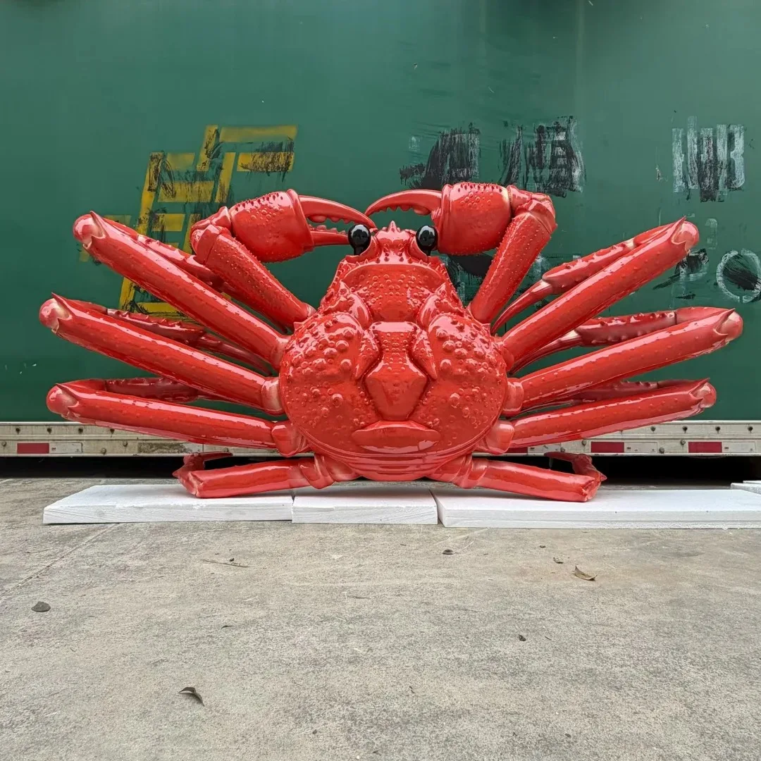 Giant Red King Crab FRP Sculpture for Seafood Restaurant Outdoor Facade Decor