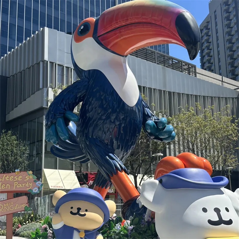 Giant Toucan Sculpture | Trendy Outdoor IP Art for Commercial Spaces — view 3
