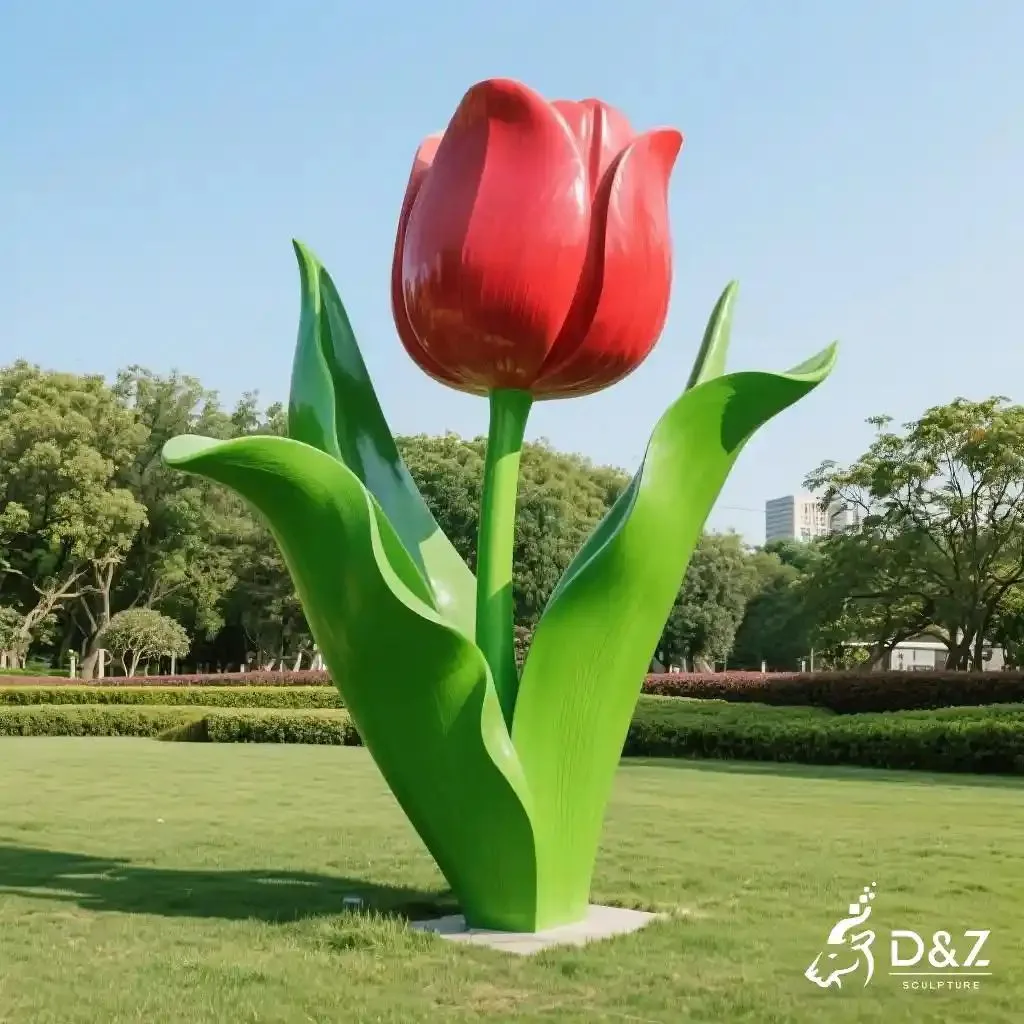 Giant Tulip FRP Sculpture for Outdoor Garden and Park Landscape Decoration