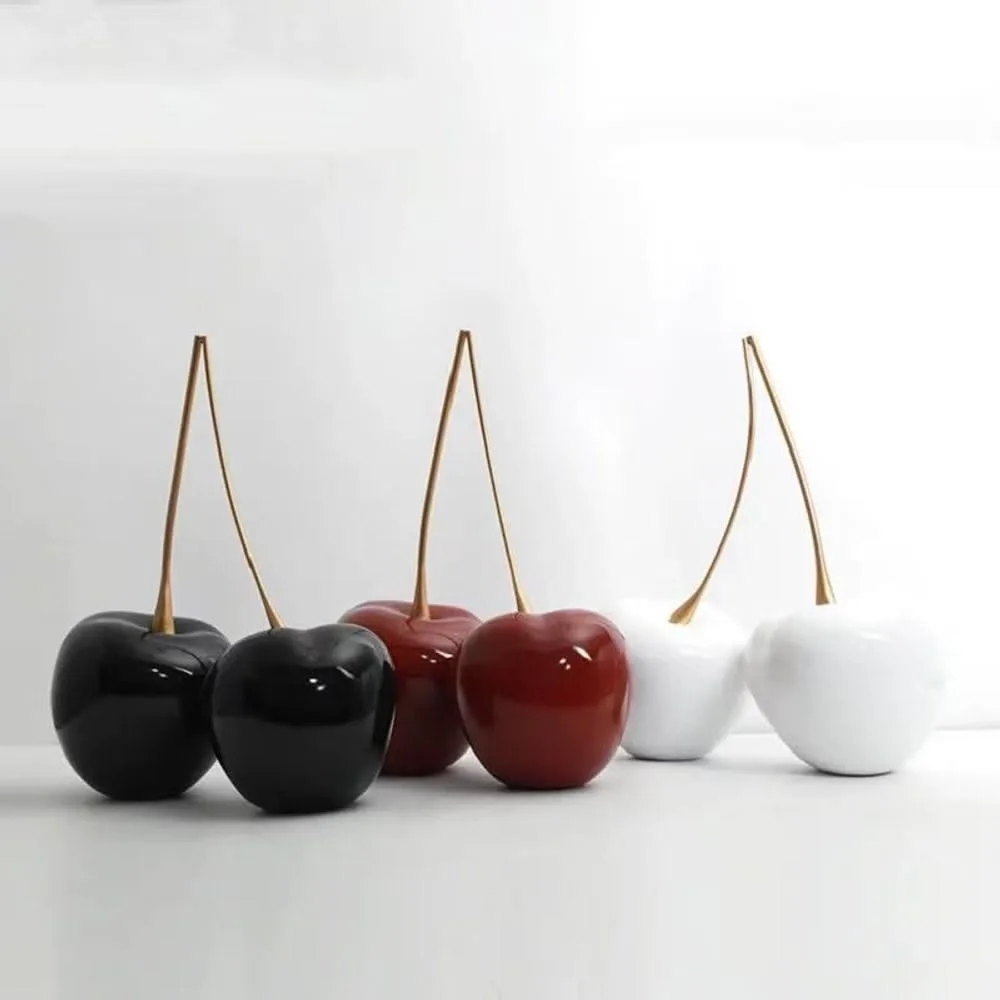 Glossy FRP Giant Cherry Sculpture for Hotel Lobby Mall Home Decor Ornament — view 4