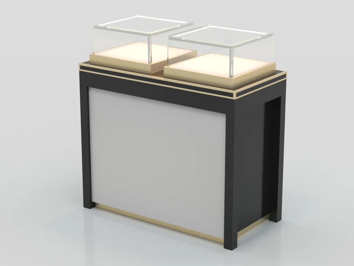 Gold and Black Jewelry Display Showcase High-end Jewelry Display Cabinet — view 2