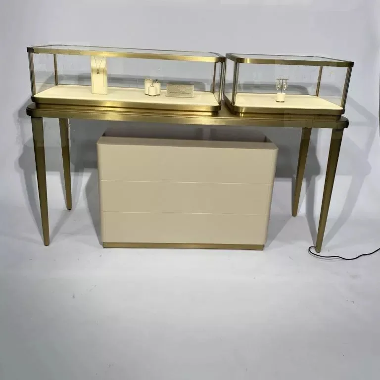 Gold Jewelry Display Showcase Design High-end Jewelry Display Showcase for Stores on Sale — view 5