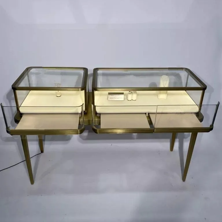 Gold Jewelry Display Showcase Design High-end Jewelry Display Showcase for Stores on Sale — view 3