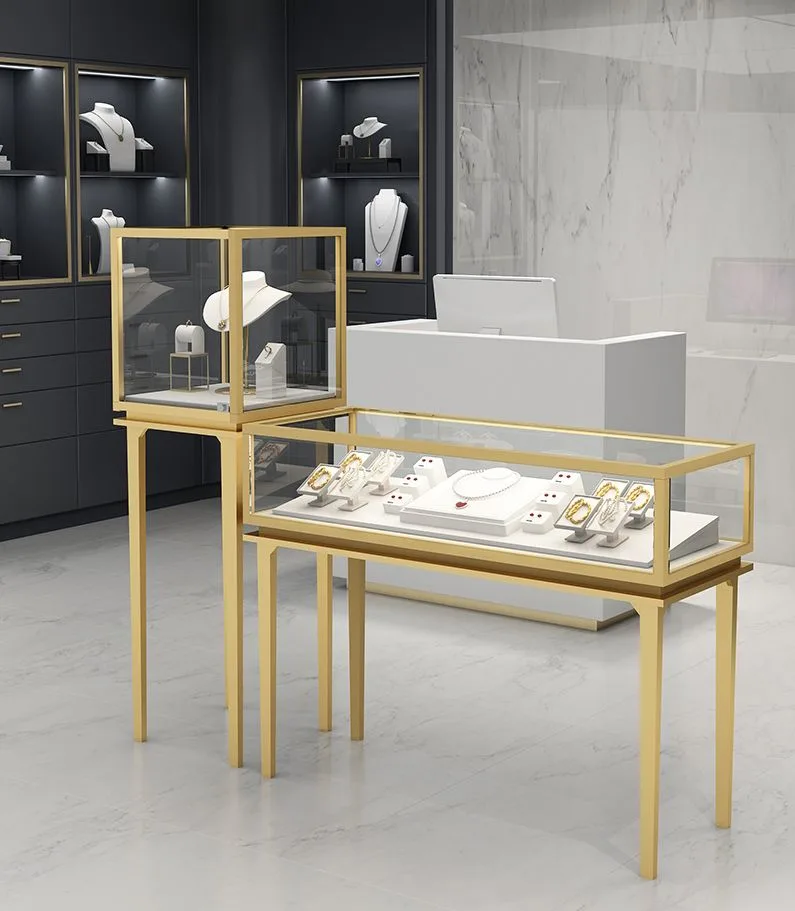 Gold Metal Jewelry Display Counter Set