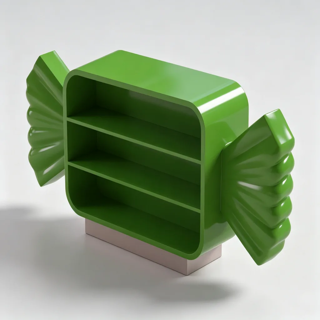 Green Candy Shaped Display Stand 3-Tier Shelf with Wrapper Ends — view 2