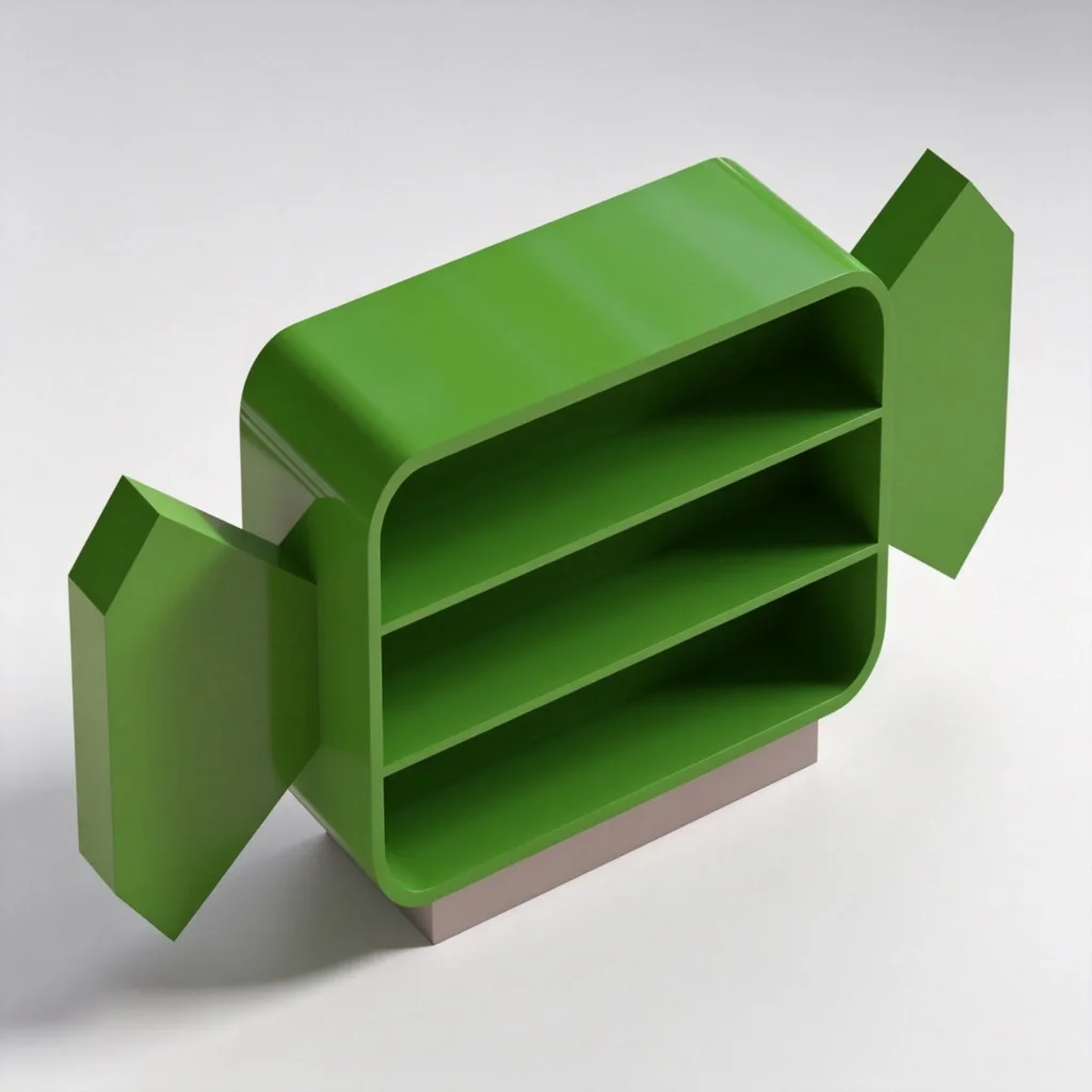 Green Candy Shaped Display Stand 3-Tier Shelf with Wrapper Ends — view 4