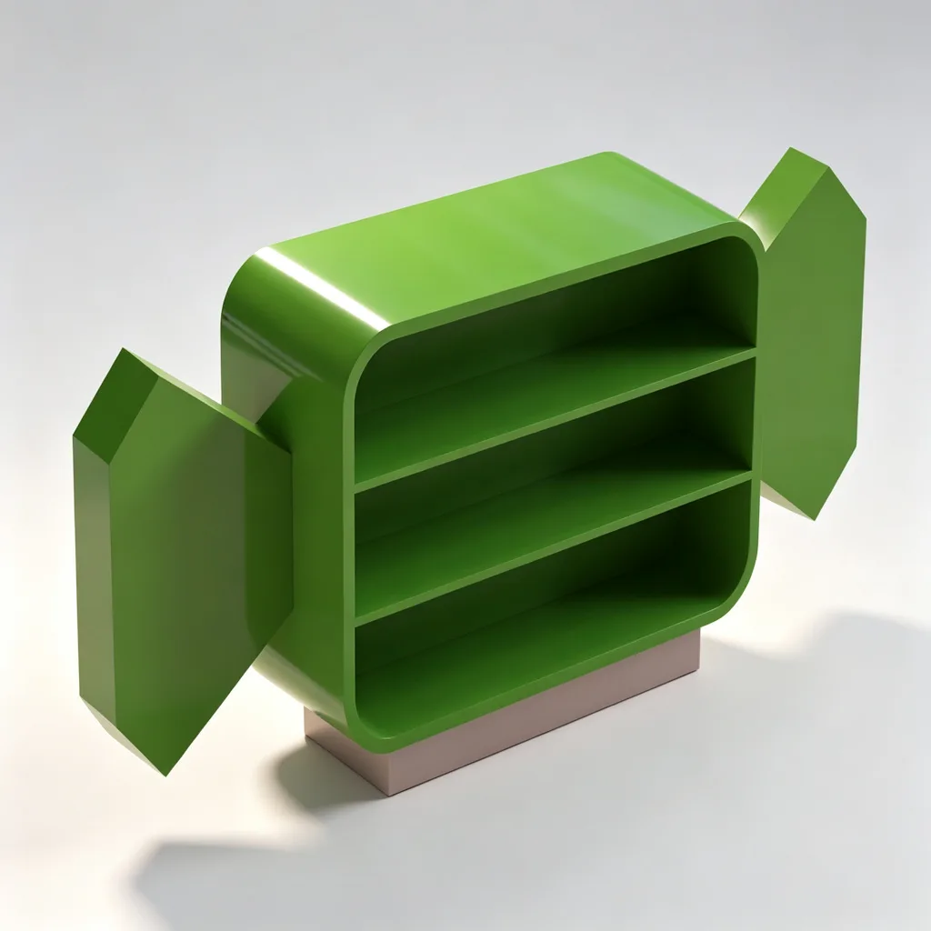 Green Candy Shaped Display Stand 3-Tier Shelf with Wrapper Ends