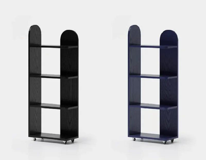 Green movable solid wood display stand, customized commercial display stand — view 3