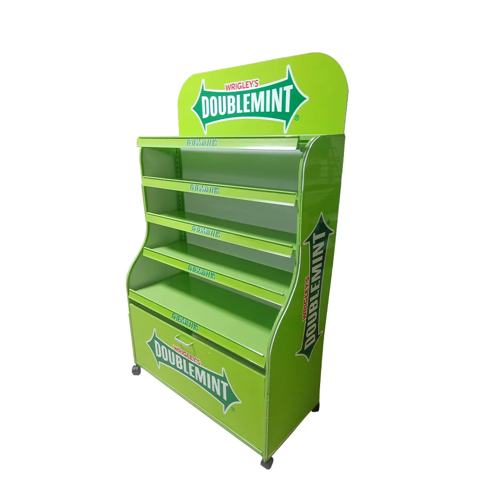 Green retail display racks unique display racks for sale in supermarket