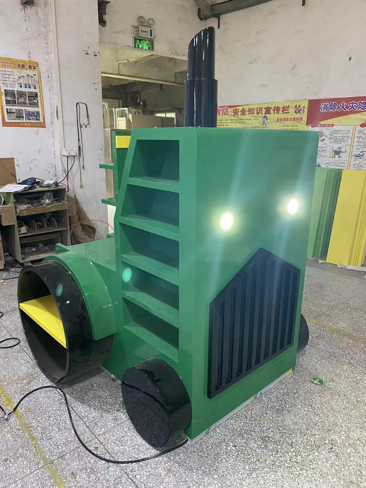 Green tractor shaped candy display stand unique snack display stand on Sale — view 4