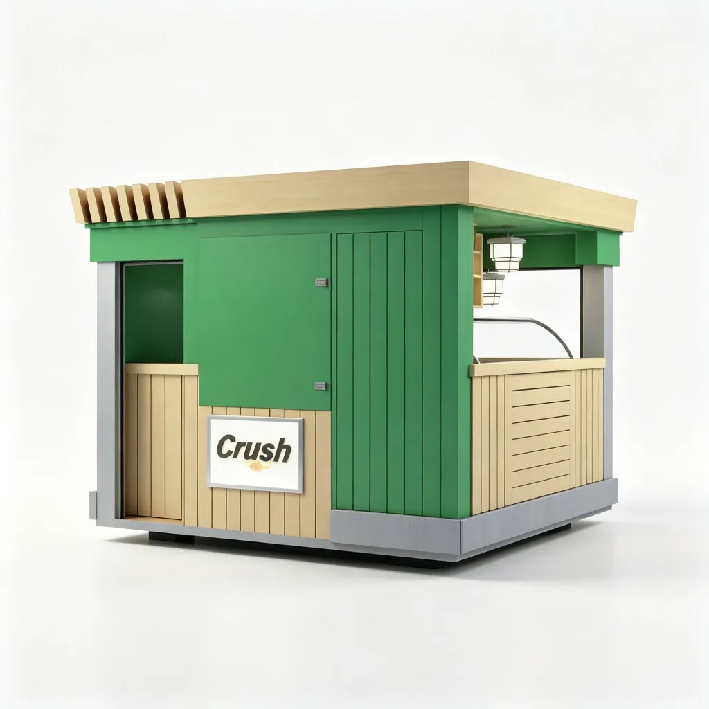 Green Wood Ice Cream Food Kiosk with Gelato Display and Juice Bar — view 4