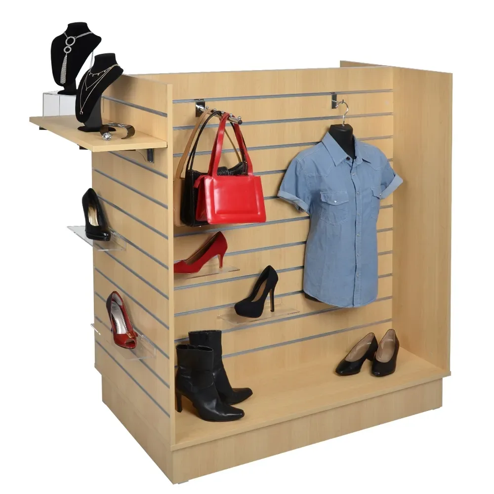 H Slatwall Gondolas Black, White ,Gery Slatwall Shelving Units For Retail Shop — product detail 1
