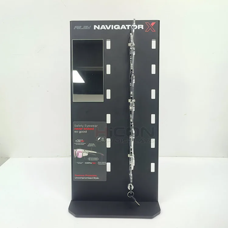 Head-Turning & Lockable 6-Pair Branded Sunglasses Display Stand For Countertop Display — view 5