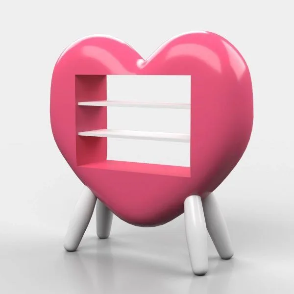Heart shaped candy display stand design candy snack retail cabinet — view 3