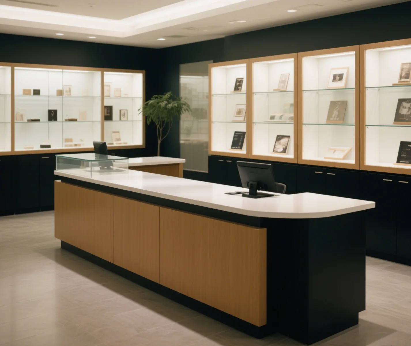 High-end artificial stone countertop office reception desk customization hotel reception desk — view 4
