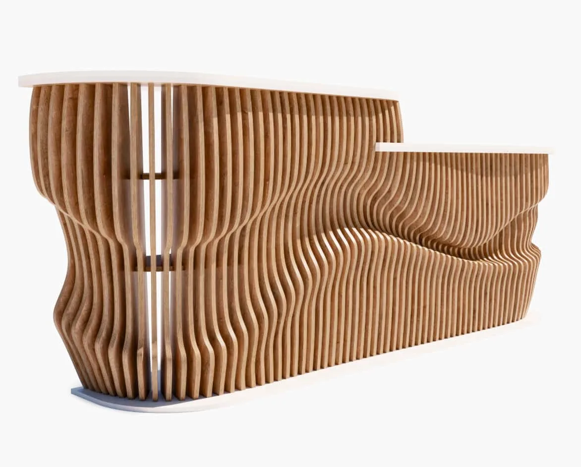 High-End Design Standing Parametric Reception Counter & Front Desk — view 3