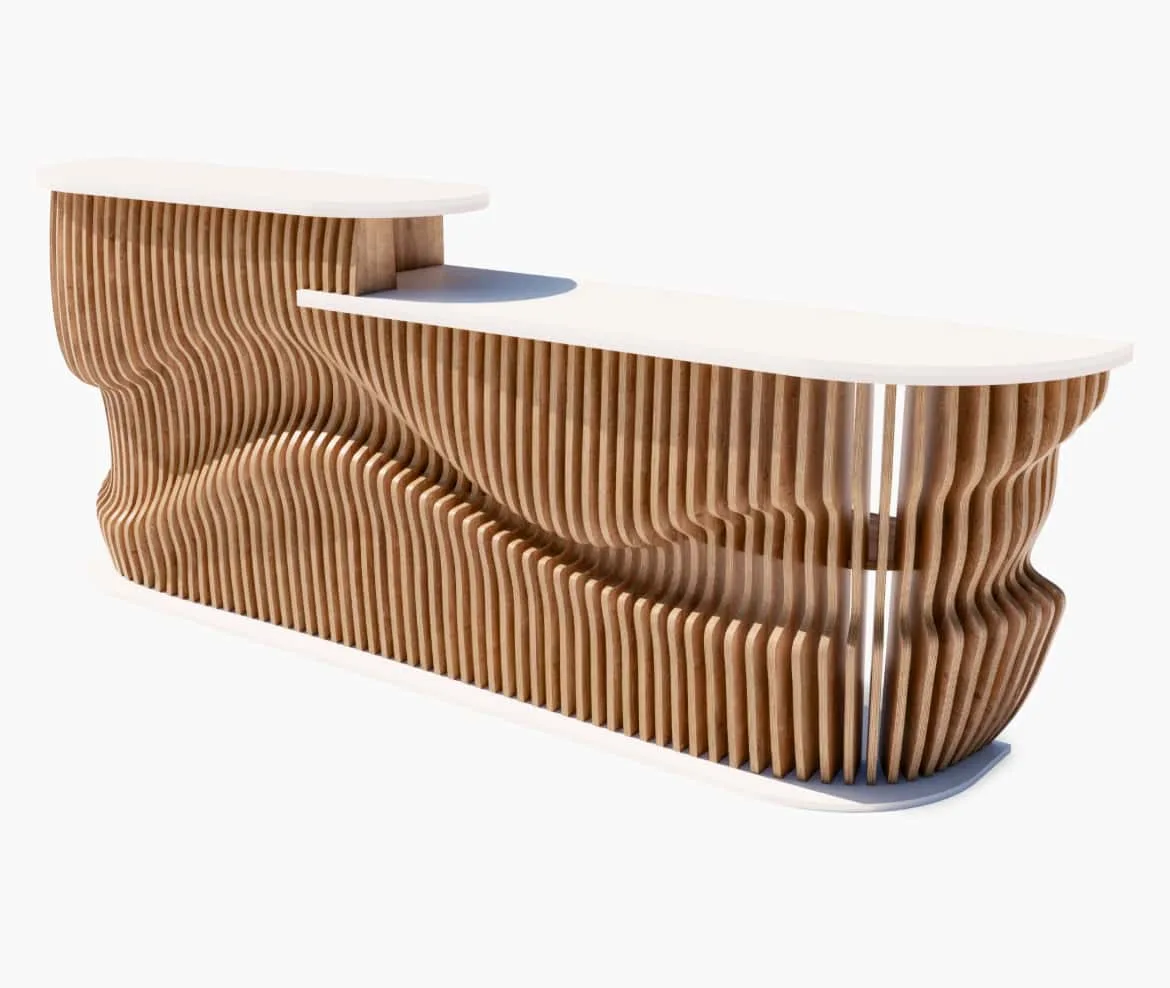 High-End Design Standing Parametric Reception Counter & Front Desk — view 4